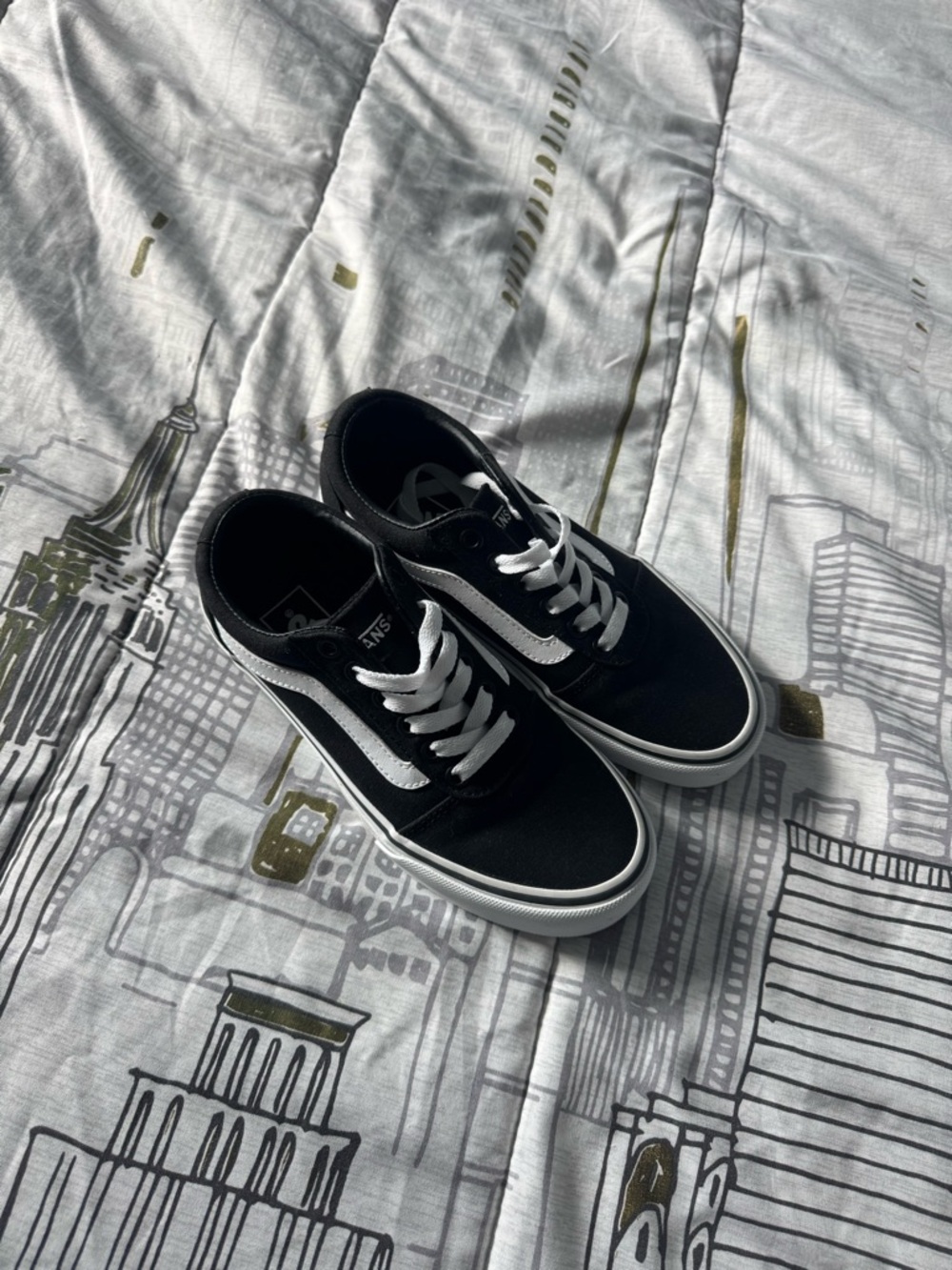 Vans Black and White Low-Top Athletic Sneakers